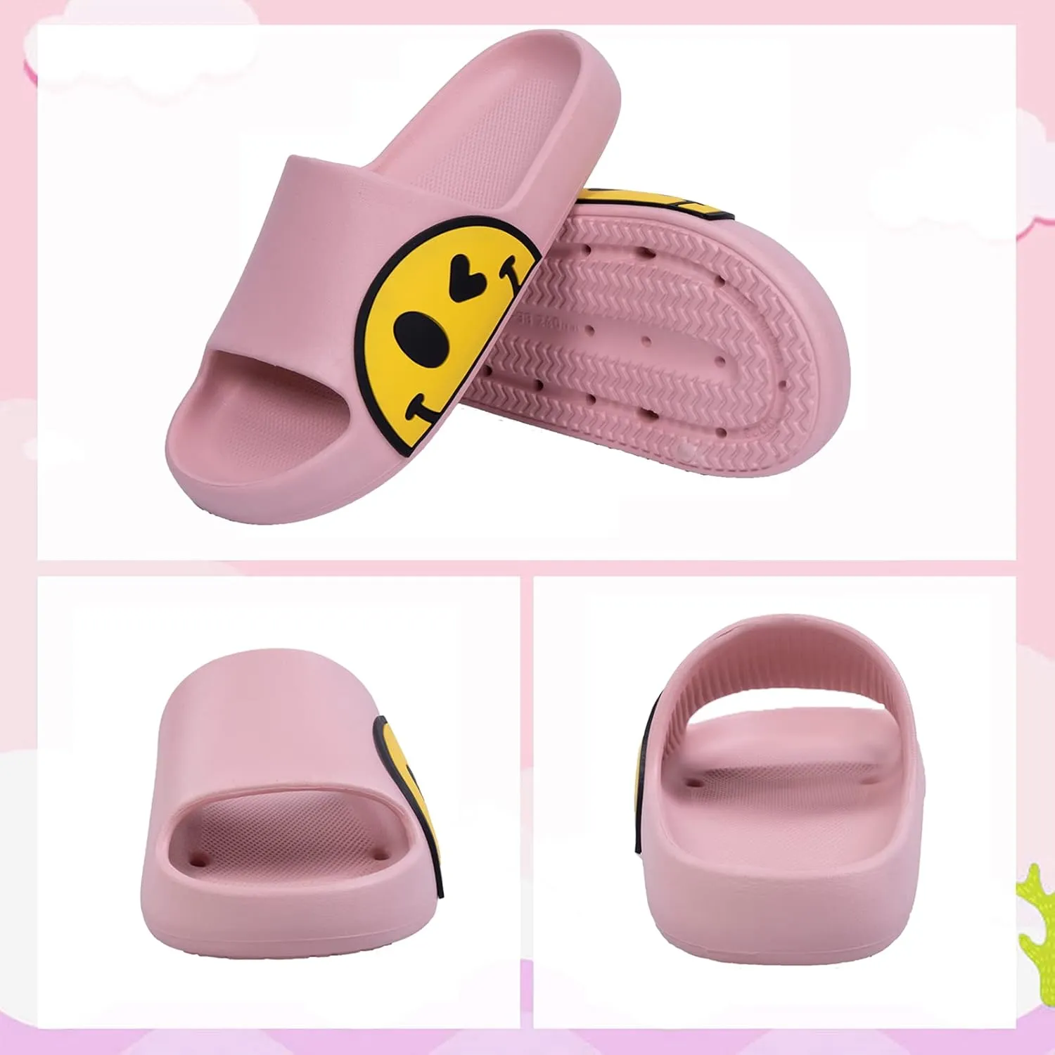 Guyarns Big Kids Cloud slides,Boys Girls Slides Non-slip Summer Beach Pool Shoes Toddler Cartoon Slides Sandals Indoor&Outdoor Garden Slippers Shower Shoes
