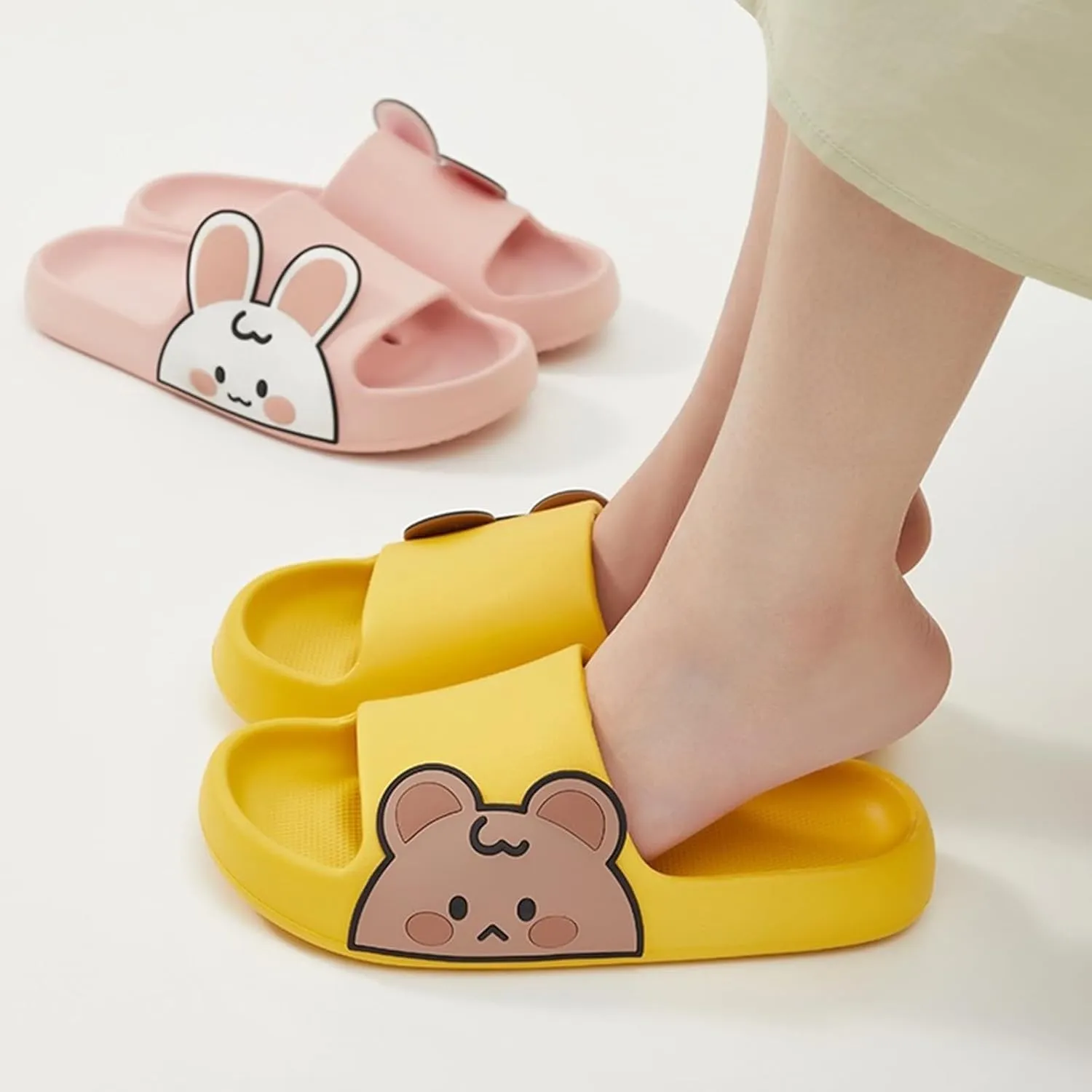 Guyarns Big Kids Cloud slides,Boys Girls Slides Non-slip Summer Beach Pool Shoes Toddler Cartoon Slides Sandals Indoor&Outdoor Garden Slippers Shower Shoes