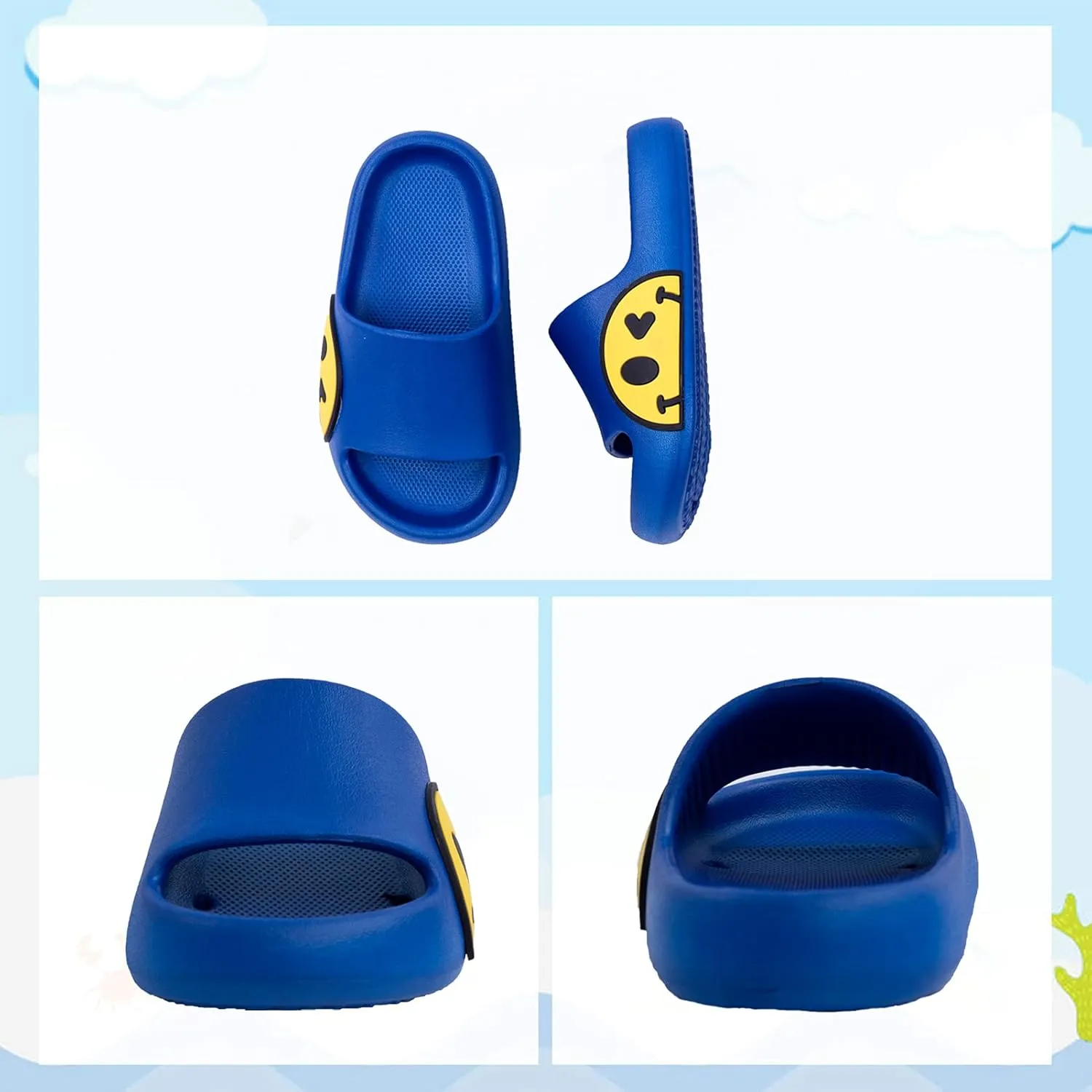 Guyarns Big Kids Cloud slides,Boys Girls Slides Non-slip Summer Beach Pool Shoes Toddler Cartoon Slides Sandals Indoor&Outdoor Garden Slippers Shower Shoes