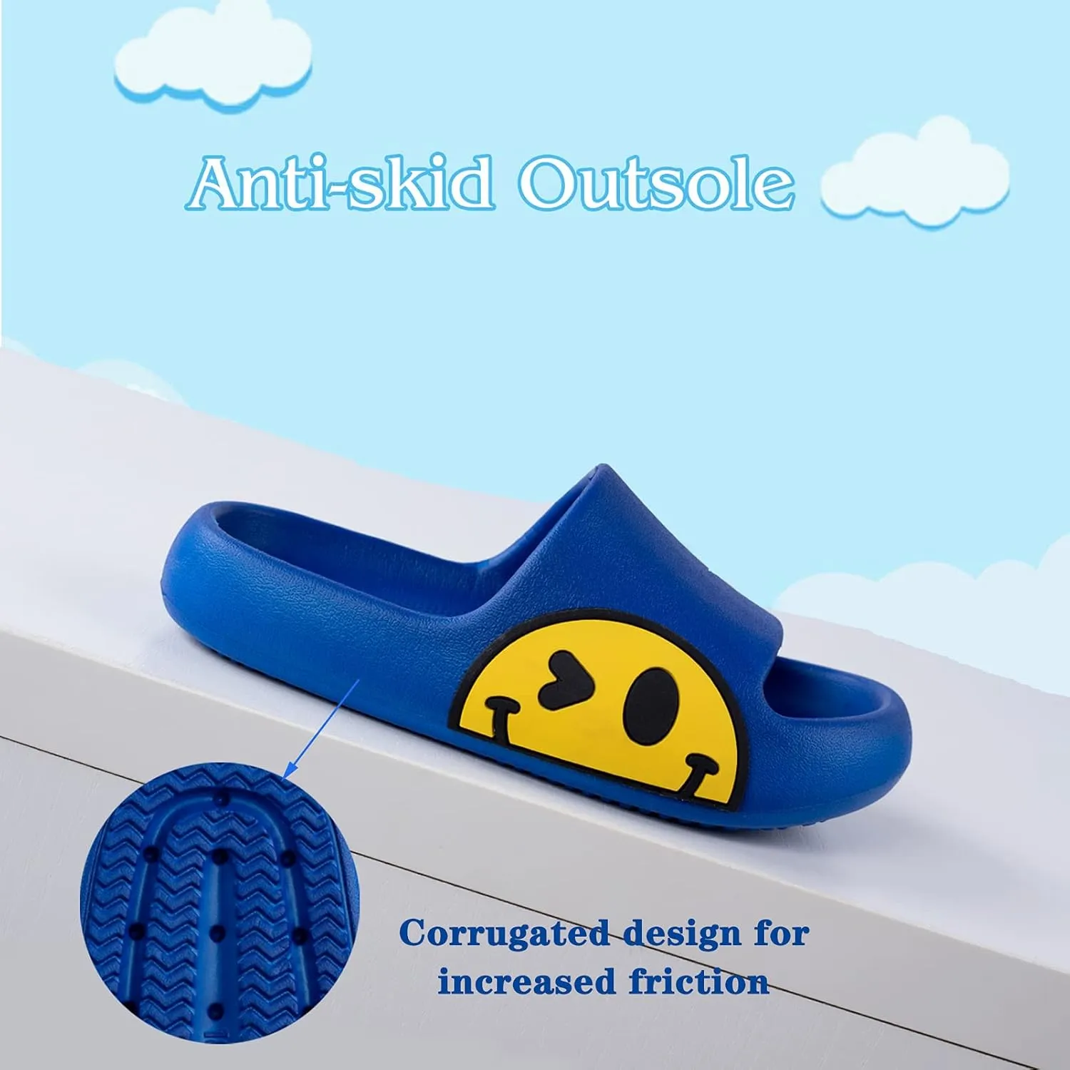 Guyarns Big Kids Cloud slides,Boys Girls Slides Non-slip Summer Beach Pool Shoes Toddler Cartoon Slides Sandals Indoor&Outdoor Garden Slippers Shower Shoes