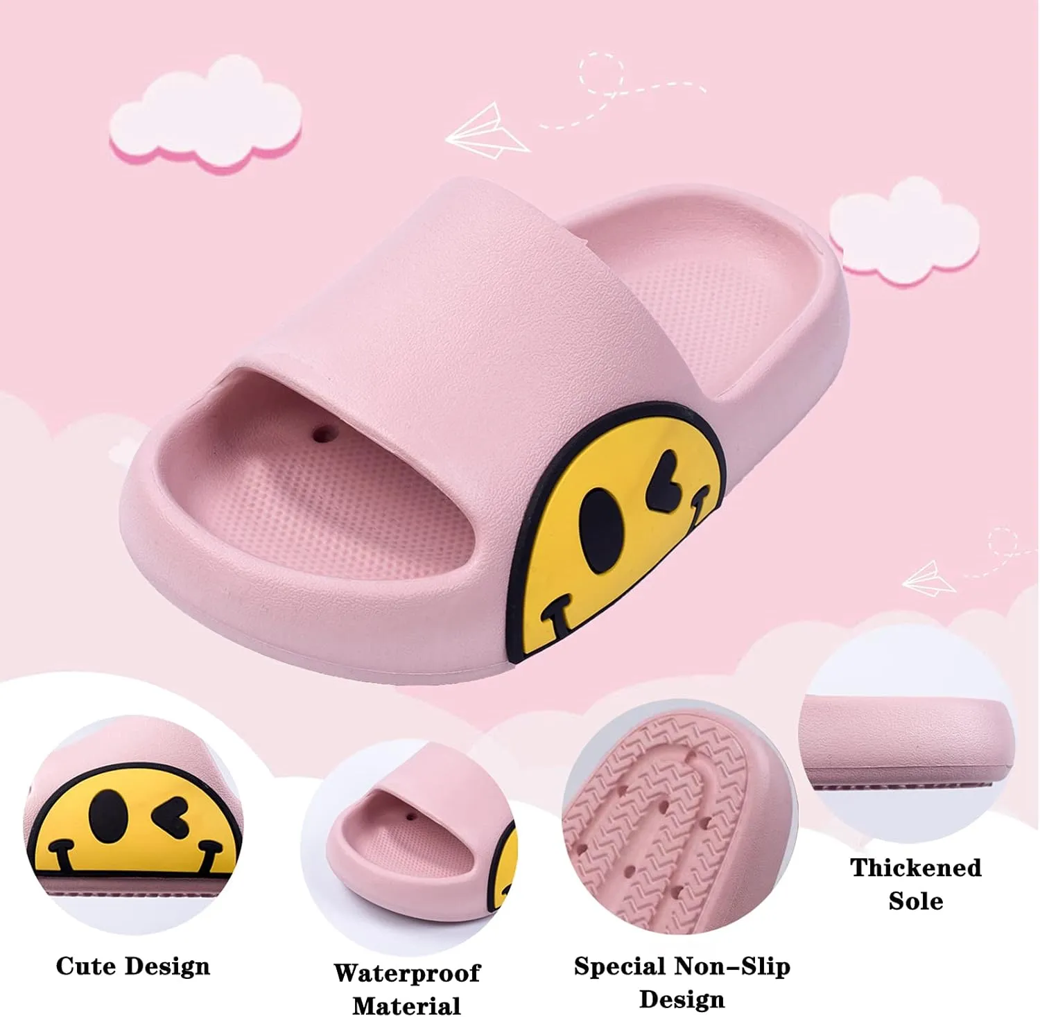 Guyarns Big Kids Cloud slides,Boys Girls Slides Non-slip Summer Beach Pool Shoes Toddler Cartoon Slides Sandals Indoor&Outdoor Garden Slippers Shower Shoes