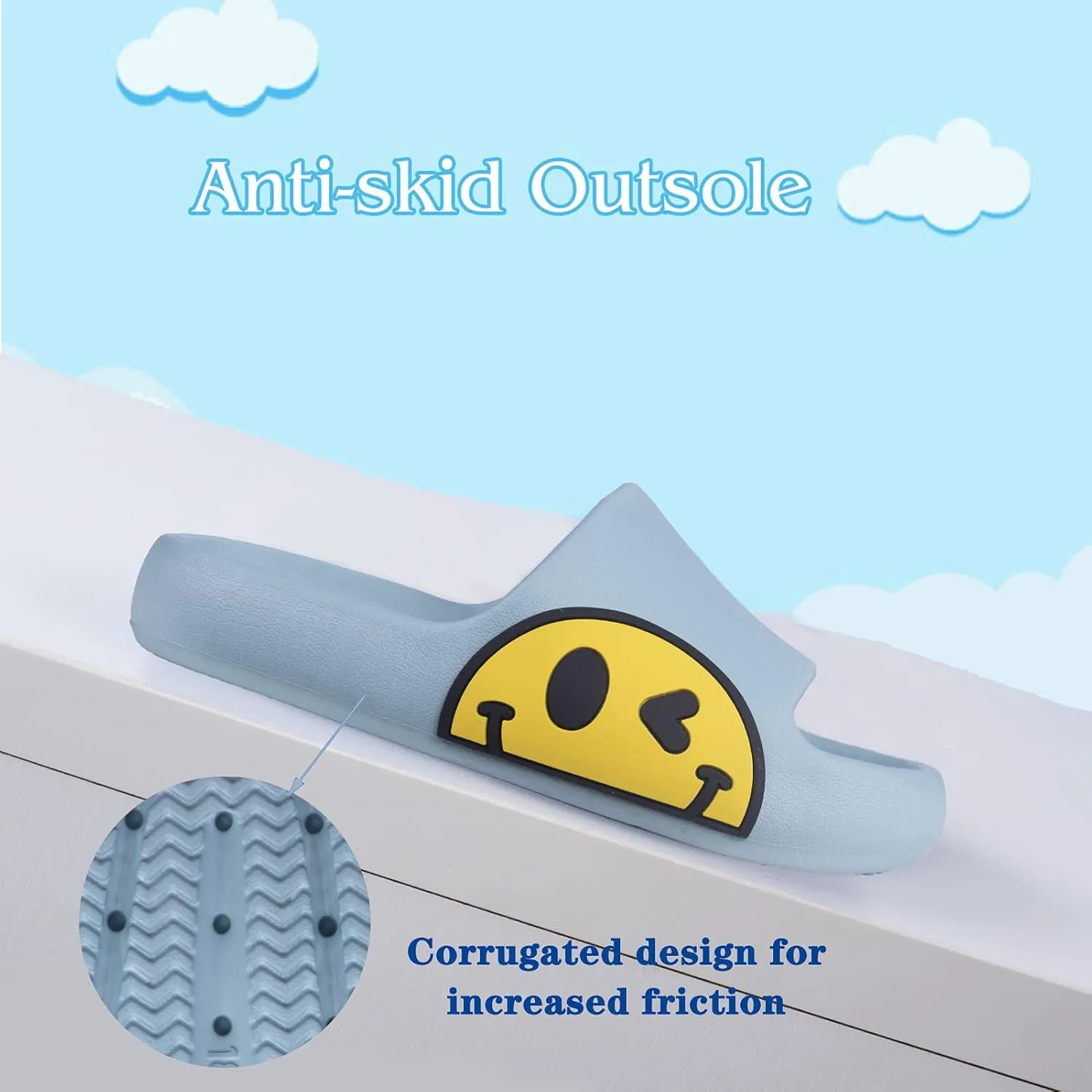 Guyarns Big Kids Cloud slides,Boys Girls Slides Non-slip Summer Beach Pool Shoes Toddler Cartoon Slides Sandals Indoor&Outdoor Garden Slippers Shower Shoes