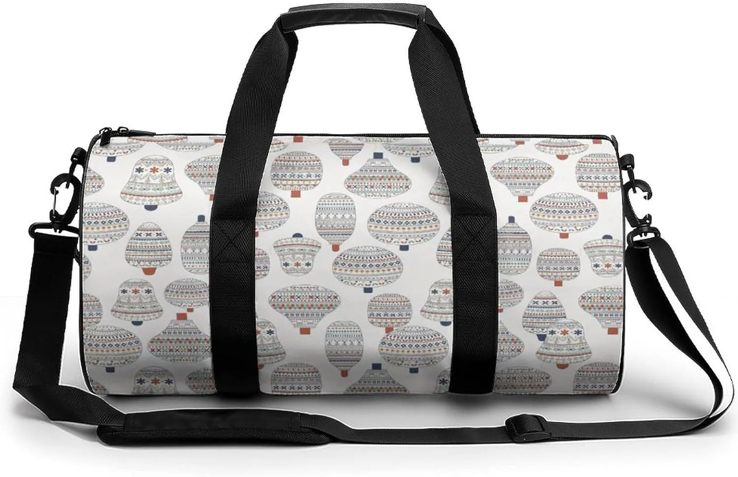 Gym Bag for Men Women Lightweight Sports Duffle Bag with Multiple Compartments Cylindrical Gym Bag for Fitness Travel And Outdoor Activities Ater Resistant Yoga Bag Training Bag Ethnic Stripes