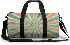 Gym Bag for Men Women Lightweight Sports Duffle Bag with Multiple Compartments Cylindrical Gym Bag for Fitness Travel And Outdoor Activities Ater Resistant Yoga Bag Training Bag Vintage Burst