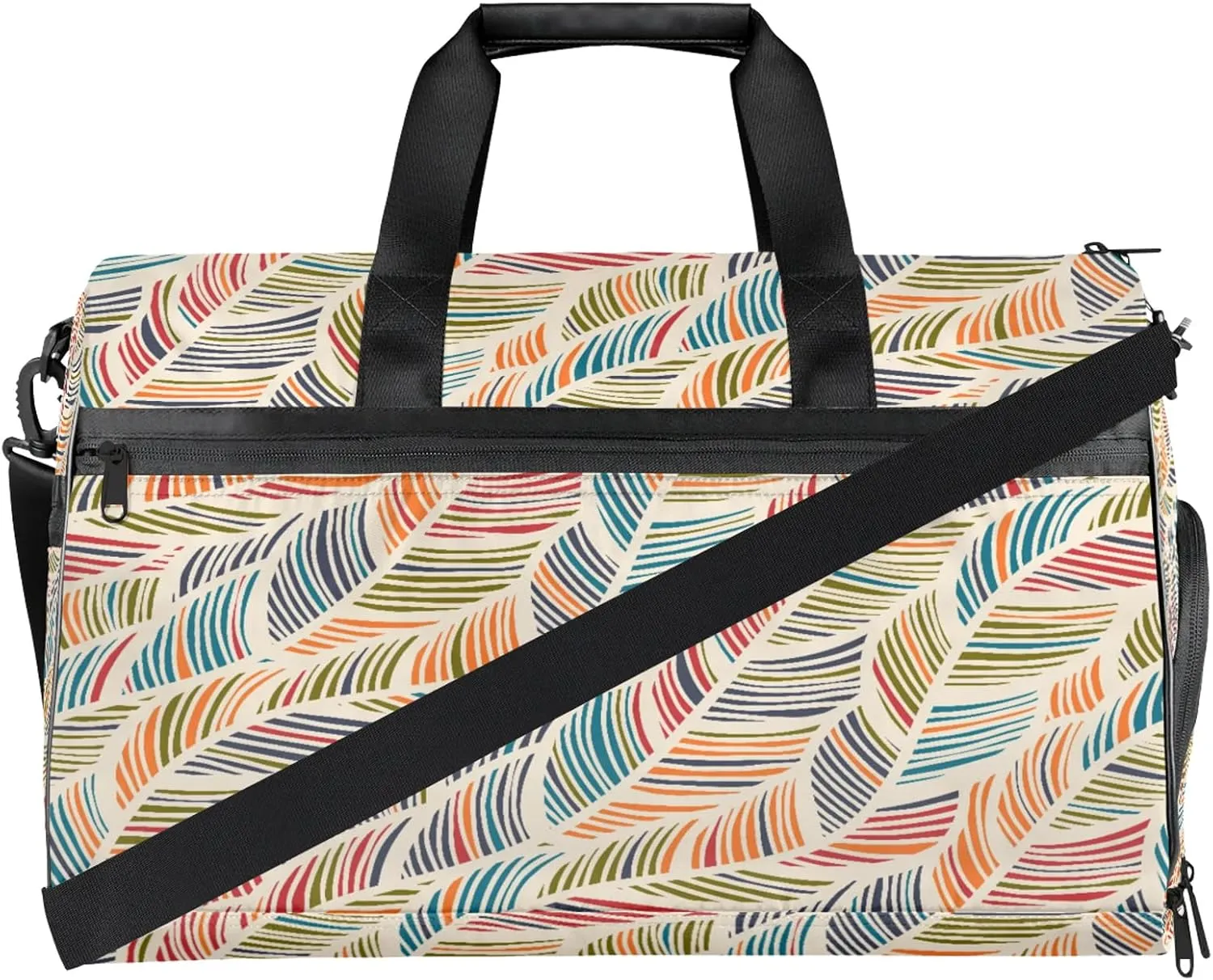 Gym Bag for Women Men Colorful Abstract Modern Travel Duffle Bag with Shoe Compartment Waterproof Sports Tote Bags Large Overnight Weekender Bags for Travel Swimming Gym Yoga Dance