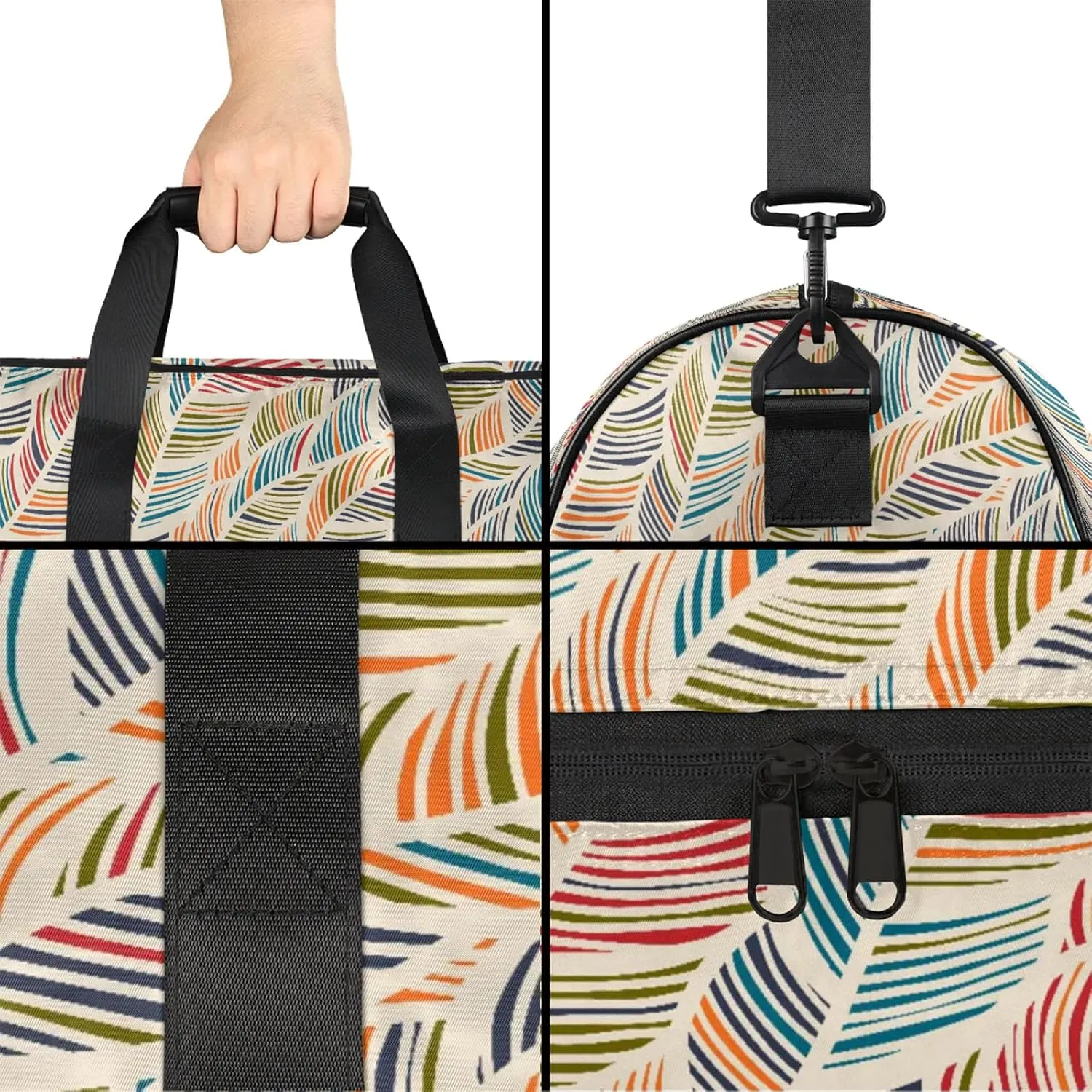 Gym Bag for Women Men Colorful Abstract Modern Travel Duffle Bag with Shoe Compartment Waterproof Sports Tote Bags Large Overnight Weekender Bags for Travel Swimming Gym Yoga Dance