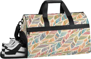 Gym Bag for Women Men Colorful Abstract Modern Travel Duffle Bag with Shoe Compartment Waterproof Sports Tote Bags Large Overnight Weekender Bags for Travel Swimming Gym Yoga Dance