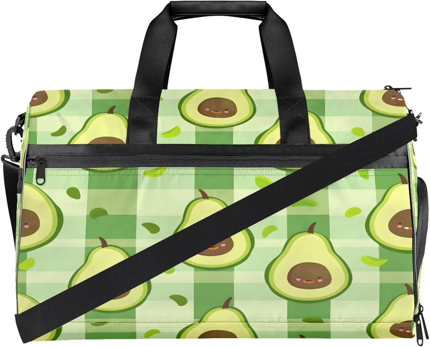 Gym Bag for Women Men Cute Green Fruit Kiwano Travel Duffle Bag with Shoe Compartment Waterproof Sports Tote Bags Large Overnight Weekender Bags for Travel Swimming Gym Yoga Dance
