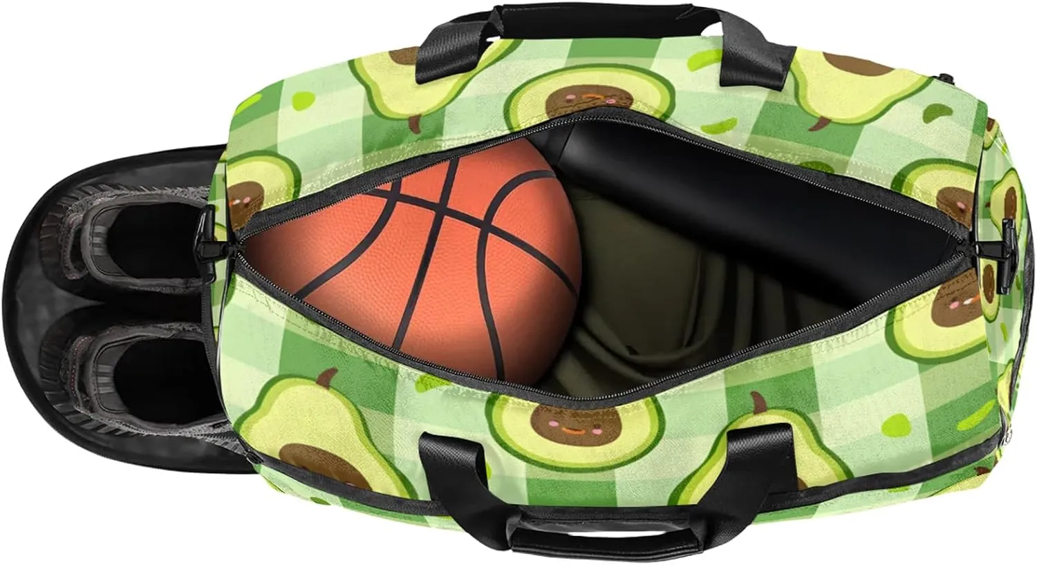 Gym Bag for Women Men Cute Green Fruit Kiwano Travel Duffle Bag with Shoe Compartment Waterproof Sports Tote Bags Large Overnight Weekender Bags for Travel Swimming Gym Yoga Dance