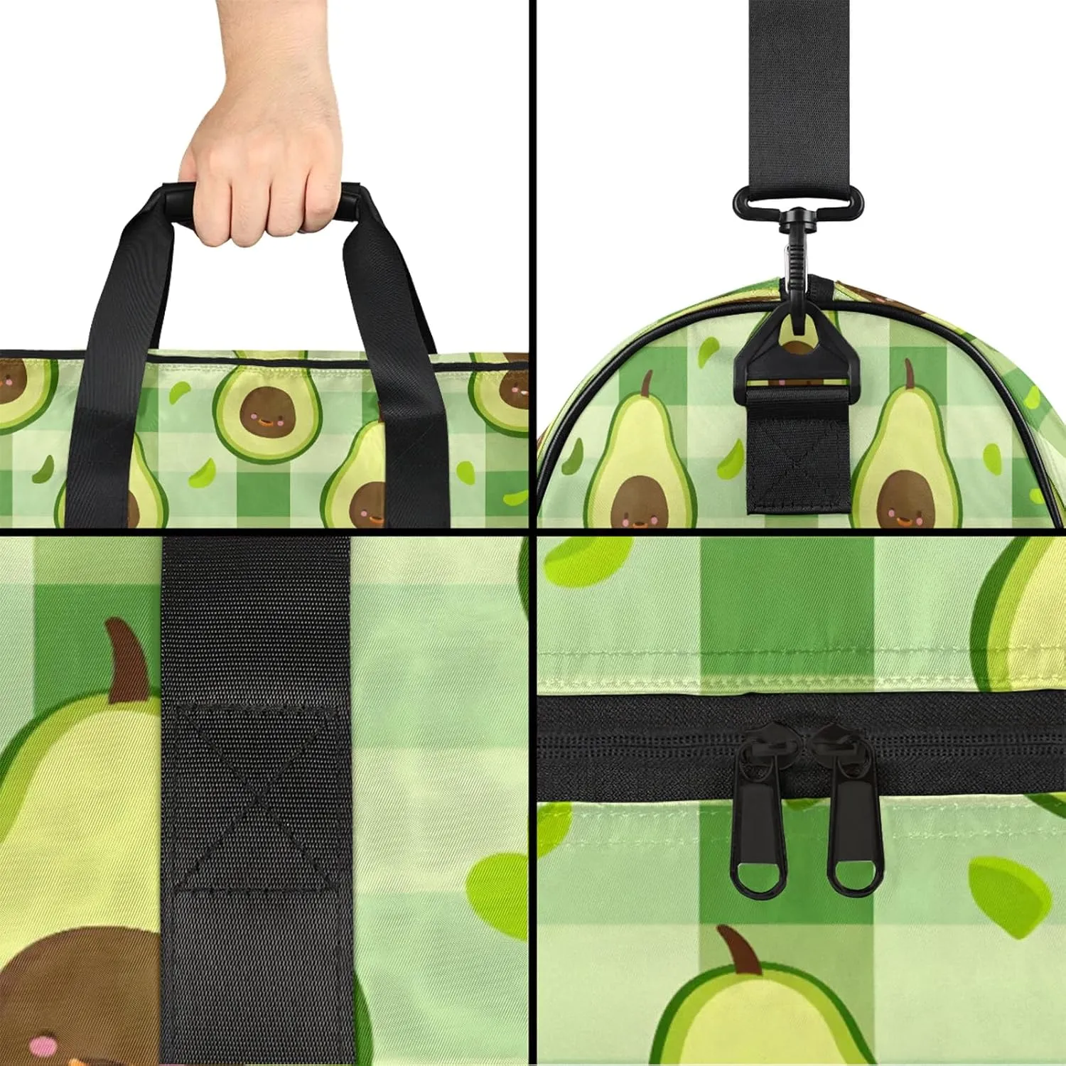 Gym Bag for Women Men Cute Green Fruit Kiwano Travel Duffle Bag with Shoe Compartment Waterproof Sports Tote Bags Large Overnight Weekender Bags for Travel Swimming Gym Yoga Dance