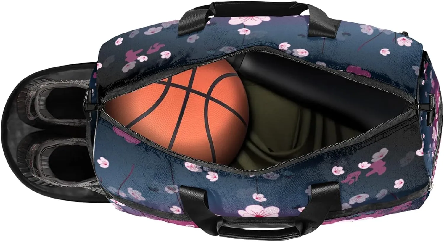 Gym Bag for Women Men Pink Watercolor Flower Travel Duffle Bag with Shoe Compartment Waterproof Sports Tote Bags Large Overnight Weekender Bags for Travel Swimming Gym Yoga Dance