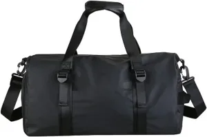 Gym Sport Men Waterproof Oxford Handbag Big Travel Luggage Duffel For Women Sports Bag With Shoe Compartment (Black)