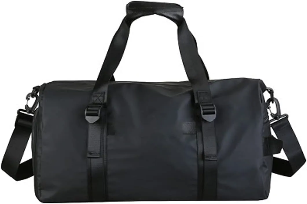 Gym Sport Men Waterproof Oxford Handbag Big Travel Luggage Duffel For Women Sports Bag With Shoe Compartment (Black)