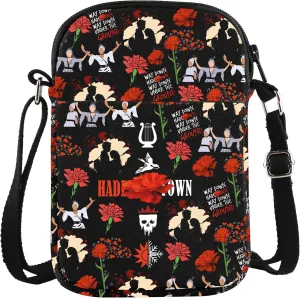 Hadeestown Musical Inspried Crossbody Bag Musical Theater Fans Gift Red Flower Wallet Purse Bag