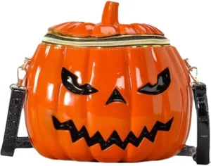 Halloween Purse Pumpkin Purse Crossbody Bag Novelty Devil Shoulder Bag Pu Leather Halloween Pumpkin Handbag Trick or Bag