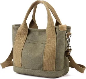 Handbag for Women Multi-Pockets, Canvas Tote Shoulder Bags with Zipper, Satchel Hobo Bag for Travel Work