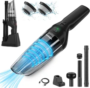 Handheld Car Vacuum Cordless, 9500Pa High Power Suction, 1.23lbs Lightweight&Portable, Powerful Cordless Hand Held Vacuum Cleaner for Car, Home, Office Desk