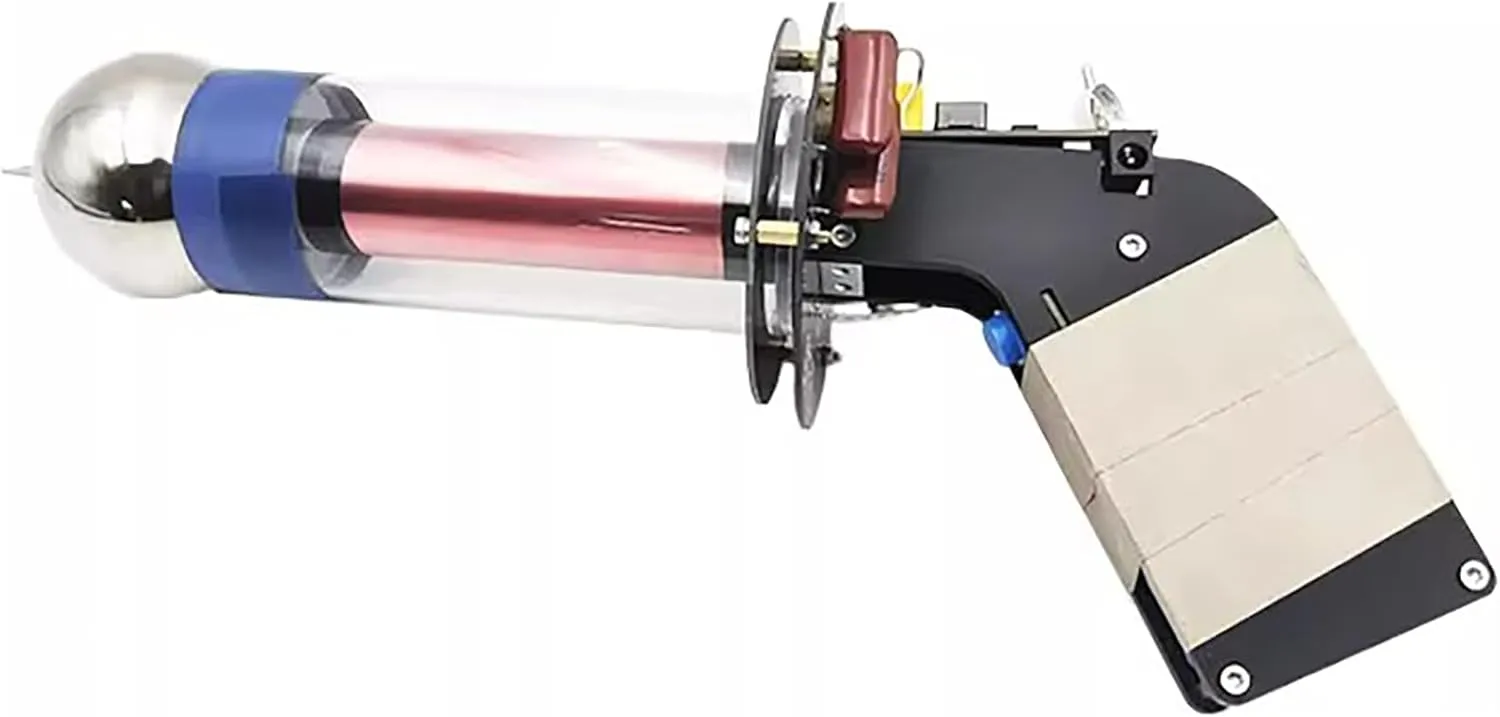 Handheld Tesla Coil Gun, Electromagnetic Pulse Mode, Artificial Lightning, Portable Mini Spark Gap Arc Generator for Portable Tesla Coil Handheld, Science Teaching Experiment Tool（Includes Charger）