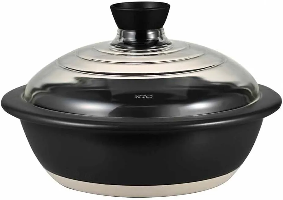 HARIO GDN-255-B-W Pot with Glass Lid No. 9, 10.8 fl oz (3,000 ml)