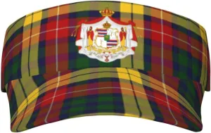 Hawaiian Coat of Arms Adult Sun Visor Cap - UV Protection, Breathable, Adjustable, Sports & Outdoor Hat Black