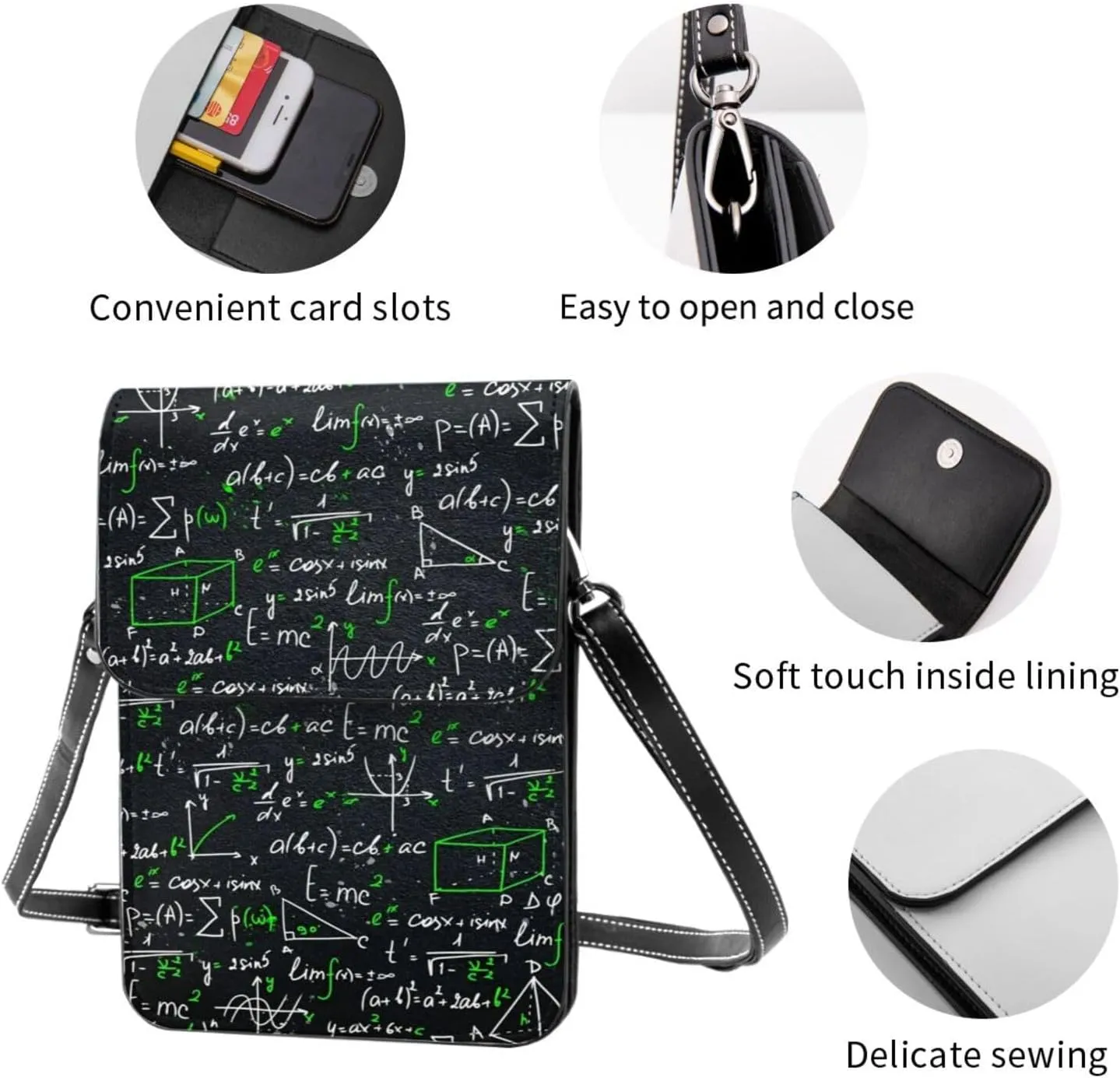 Hearts Spades Poker Casino Cell Phone Purse Small Crossbody Bags For Women Men Wallet Purses With Adjustable Strap