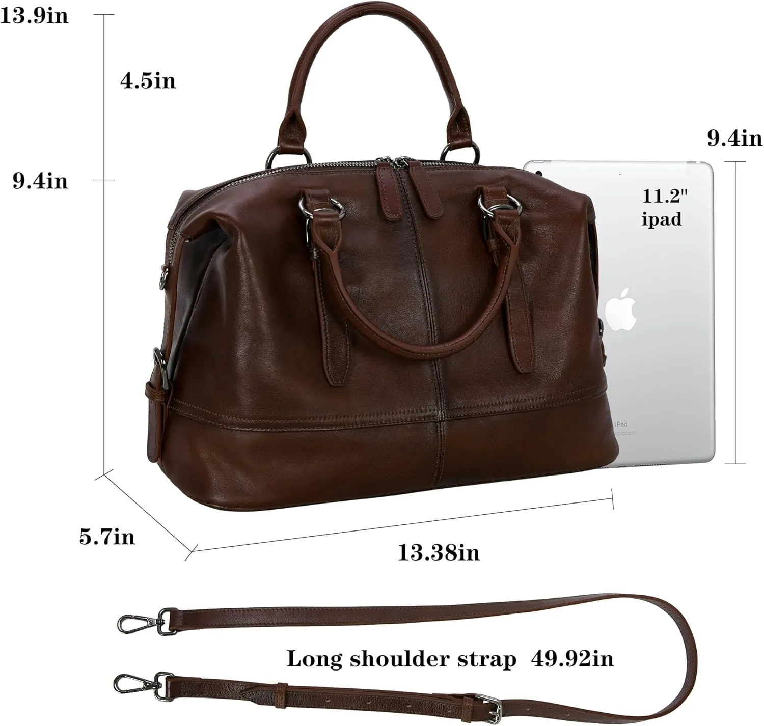 HESHE Women's Designer Leather Purses Tote Bag for Work Top Handle Handbag Shoulder Bag Large Capacity Cross Body Bag