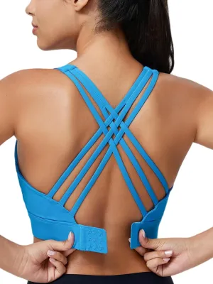 High Impact Sports Bra for Women High Support Molded Cups Strappy Women’s Sports Bra for Workout,Training and Running