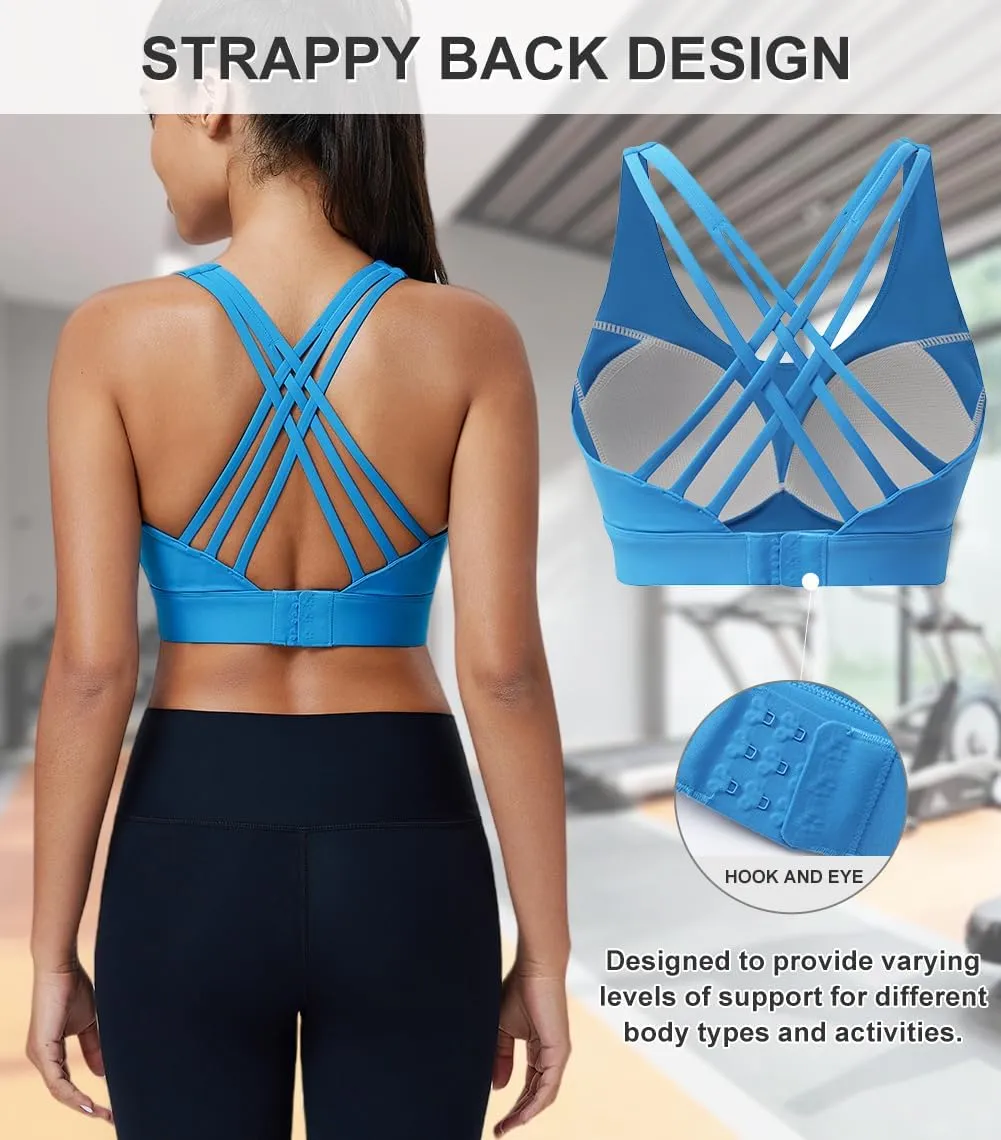 High Impact Sports Bra for Women High Support Molded Cups Strappy Women’s Sports Bra for Workout,Training and Running