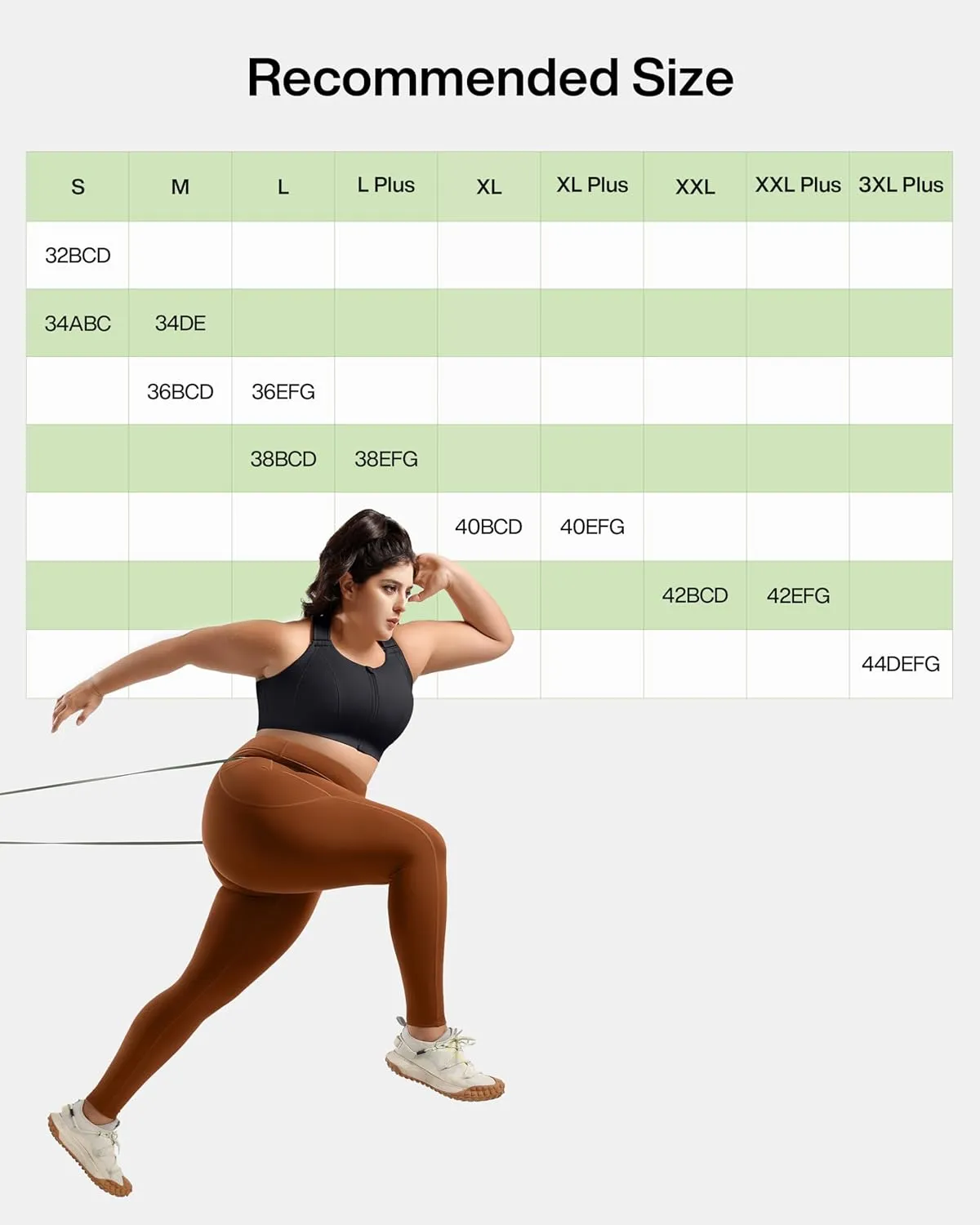 High Impact Sports Bras for Women Adjustable Zip Front Plus Size Workout Bra Full Coverage Removable Padded Running