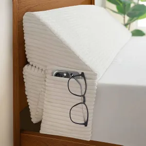 HIGOGOGO Wedge Pillow Headboard/Bed Wedge Pillow for Headboard/Bed Gap Filler (0-6"), Stop Loosing Your Pillows, Phone (Beige 60"x10"x7")
