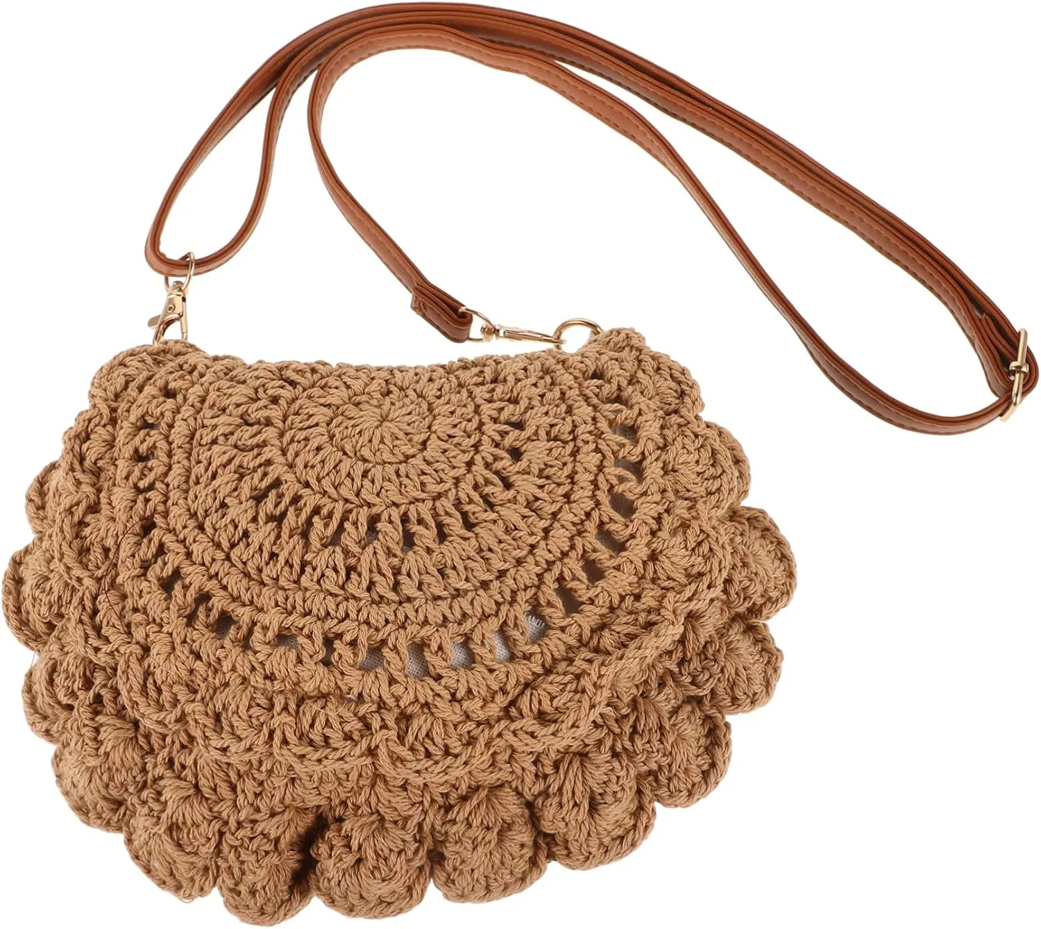 Homoyoyo Single Shoulder Bag for Women Adjustable Beach Bag Cotton Woven Design Purse for Travel Vacation and Daily Use Unique Chic Style with Craftsmanship