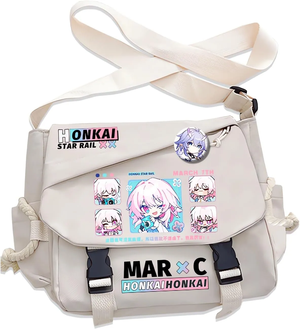 Honkai Star Rail Handbag Blade Crossbody Bag Single Shoulder Bag Adult Anime 3D Print Backpack White Bag