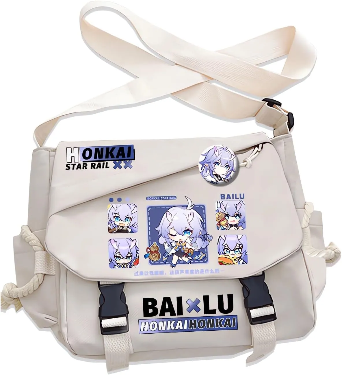 Honkai Star Rail Handbag Blade Crossbody Bag Single Shoulder Bag Adult Anime 3D Print Backpack White Bag