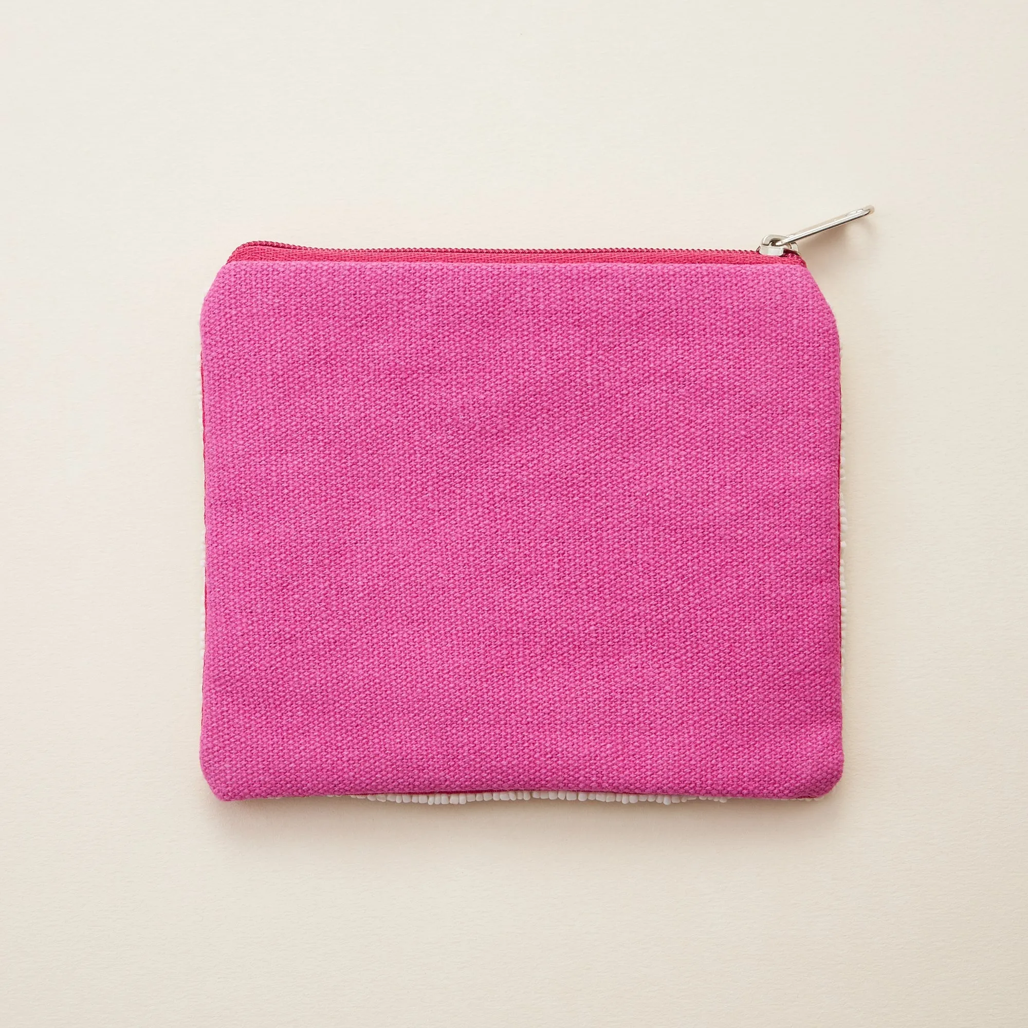 HOPE Pink Ribbon Seed Bead Canvas Pouch