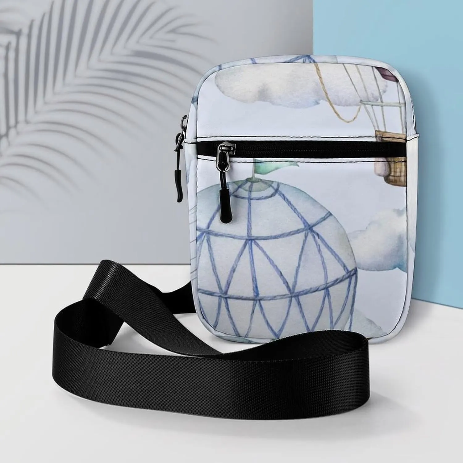 Hot Air Balloons And Clouds Detachable Shoulder Strap Exquisite Small Shoulder Bag