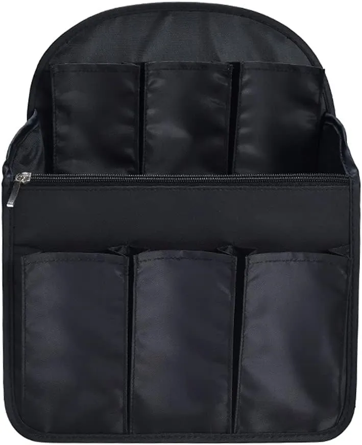 HOYOFO Backpack Organizer Insert Big Bag Divider for Rucksack Purse Lightweight Nylon Shoulder Bag Organiser Insert, Black(Large)