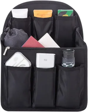 HOYOFO Backpack Organizer Insert Big Bag Divider for Rucksack Purse Lightweight Nylon Shoulder Bag Organiser Insert, Black(Large)