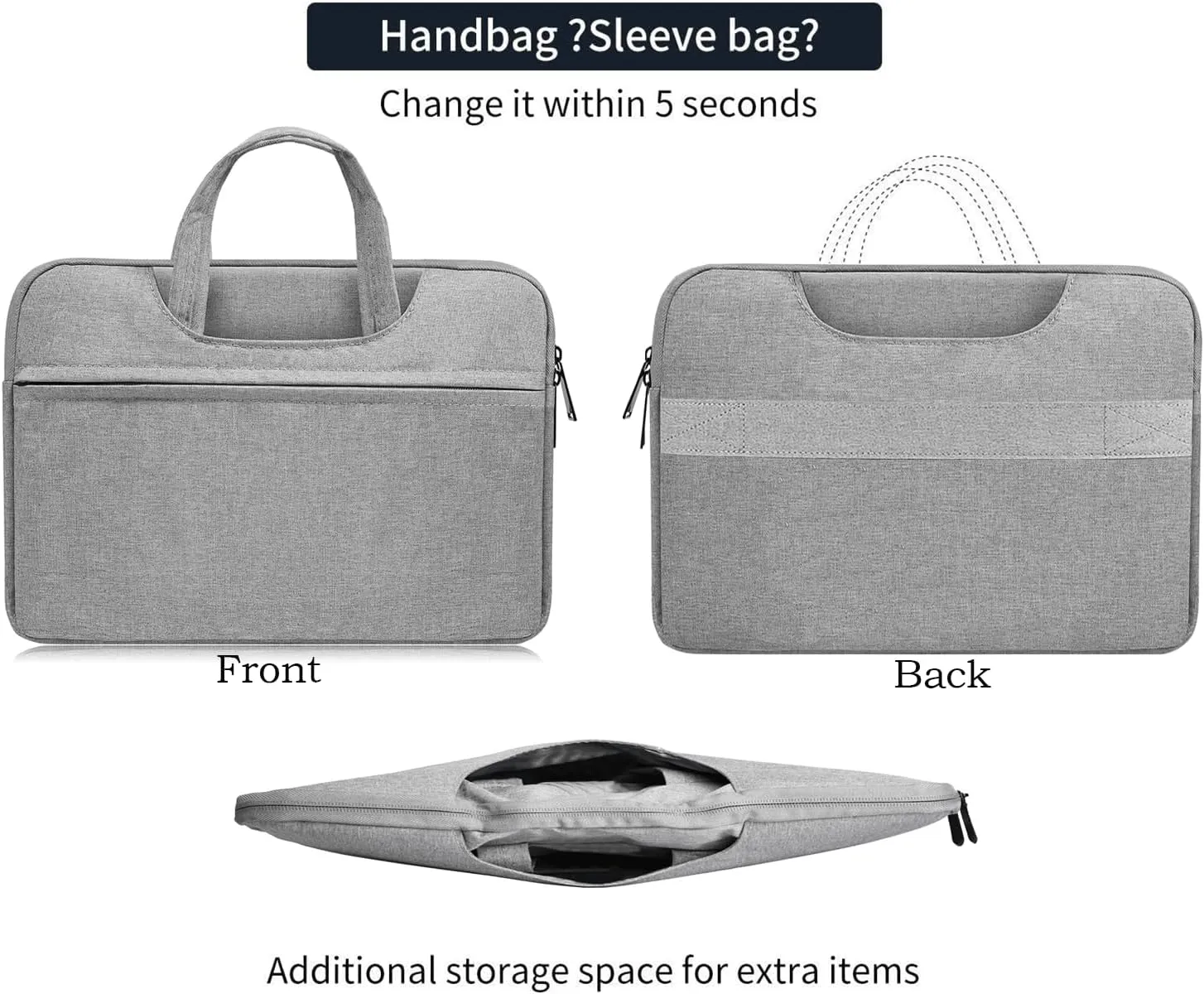 HP 14 Inch Laptop Case Compatible with Lenovo HP Dell Acer ASUS Chromebook 14, Dell Inspiron 14, Dell Latitude 14, HP Stream 14, ASUS Vivobook 14/ ZenBook 14, Acer Computer Sleeve Bag, Grey