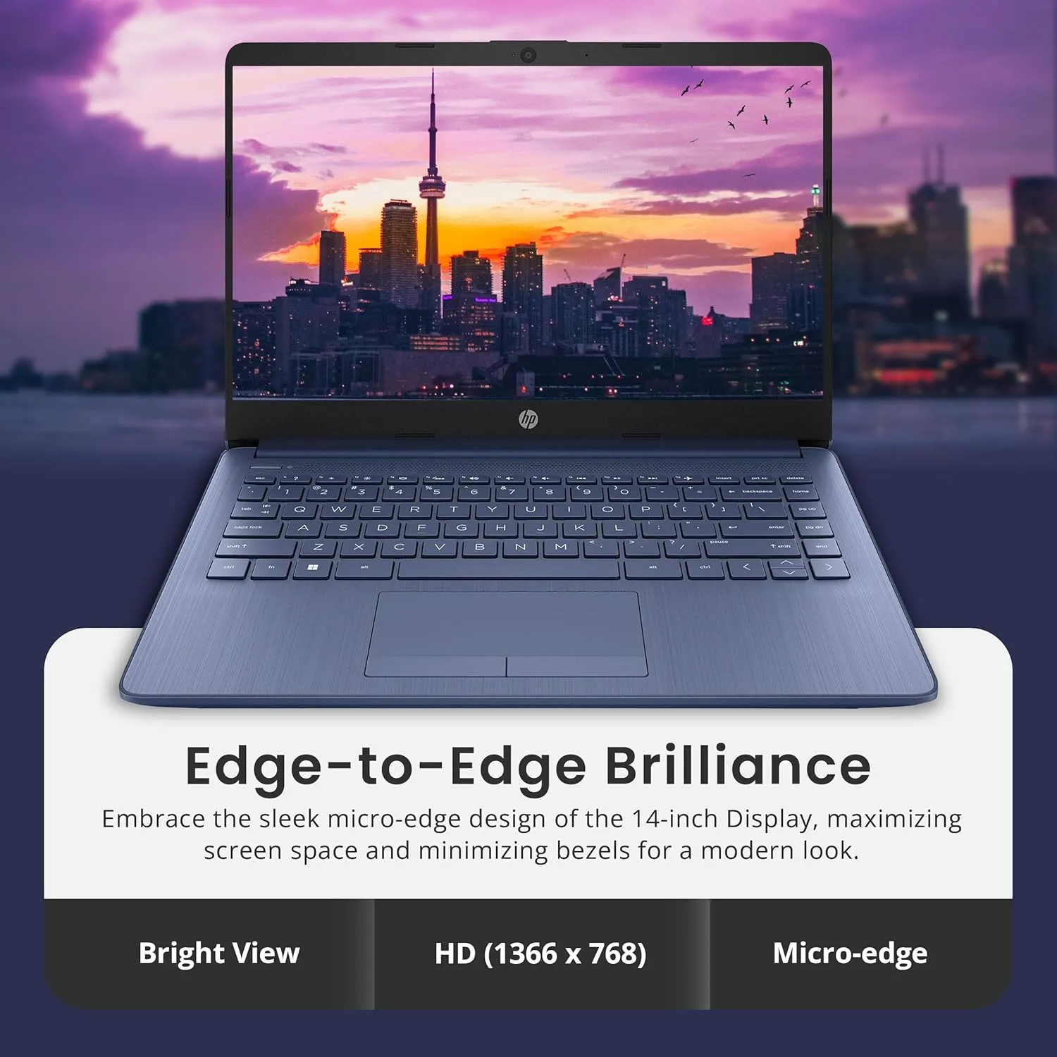HP Flagship 14" HD Laptop with 1 Year Office 365 | 8GB RAM | 1.22TB Storage(64GB EMMC & 160GB Docking Station Set & 1TB Cloud Storage) | Intel 4-Core Processor | Webcam | Win 11s | Blue