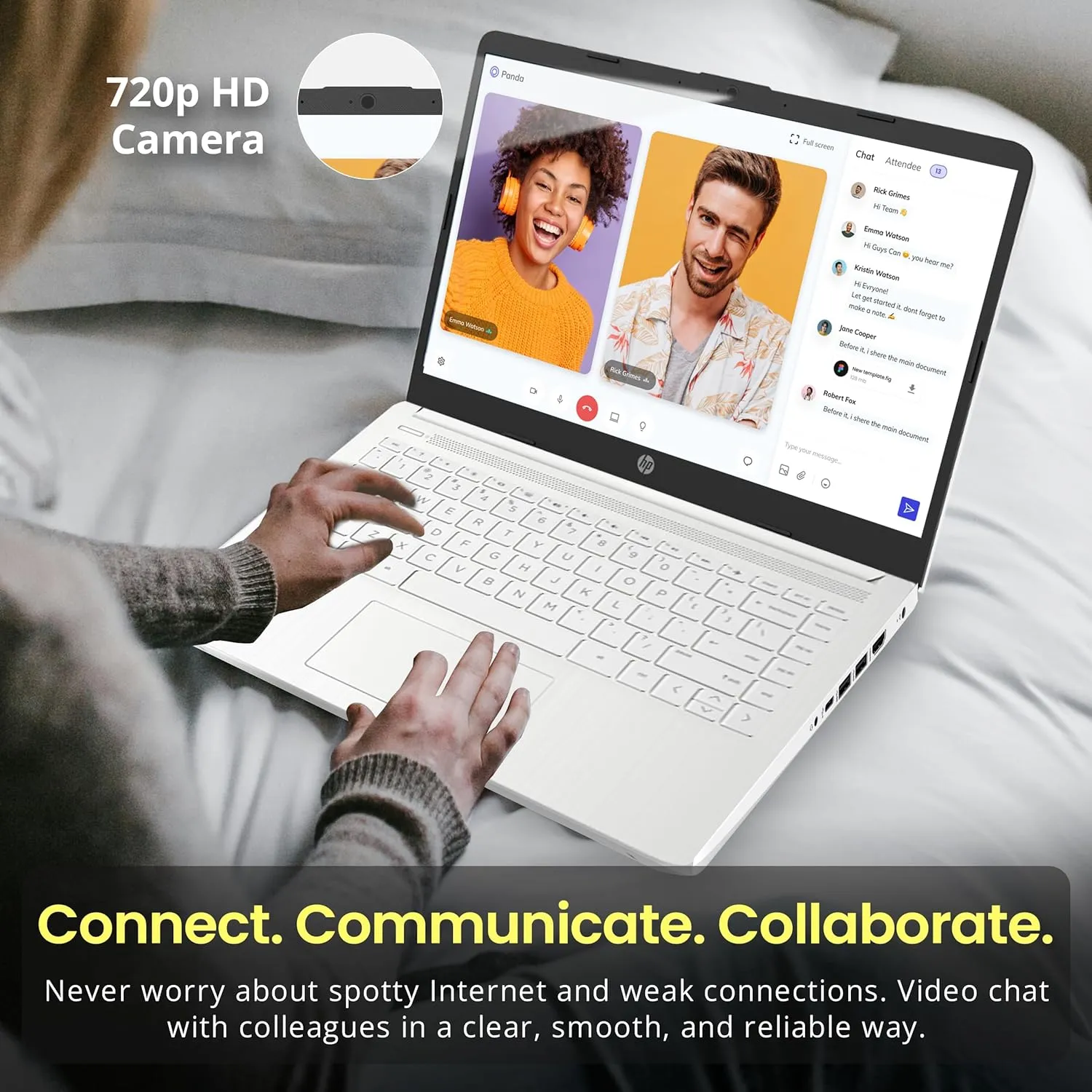 HP Flagship 14" HD Laptop with 1 Year Office 365 | 8GB RAM | 1.22TB Storage(64GB EMMC & 160GB Docking Station Set & 1TB Cloud Storage) | Intel 4-Core Processor | Webcam | Win 11s | White