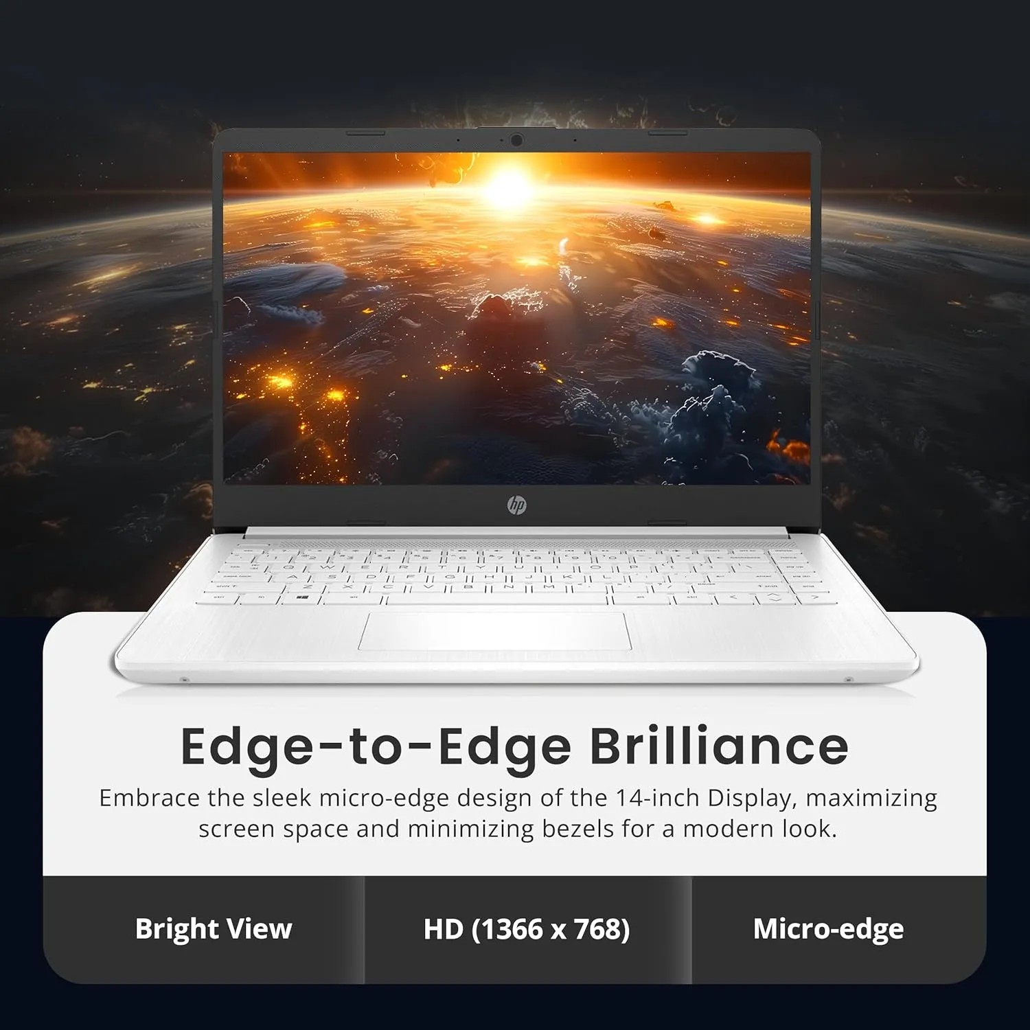 HP Flagship 14" HD Laptop with 1 Year Office 365 | 8GB RAM | 1.22TB Storage(64GB EMMC & 160GB Docking Station Set & 1TB Cloud Storage) | Intel 4-Core Processor | Webcam | Win 11s | White