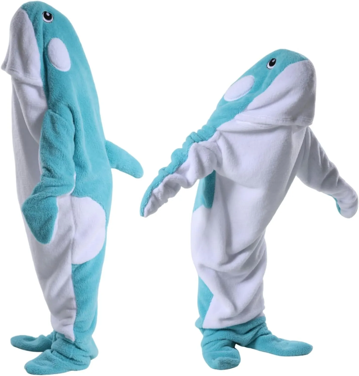 HSFIYAKJ Whale Blanket Hoodie for Adult Comfy Wearable Whale Onesie Pajamas Cartoon Whale Costume Animals Sleeping Bag