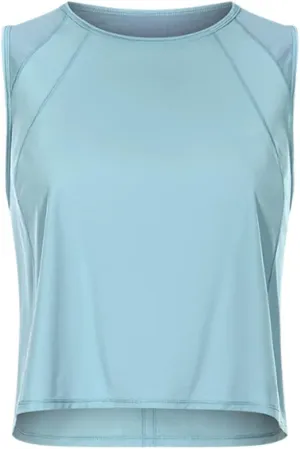 HSQSMWJ Women Sleeveless Vest Crop Short Sexy Back Open-air Speed Dry Breathable Sports Yoga Clothes