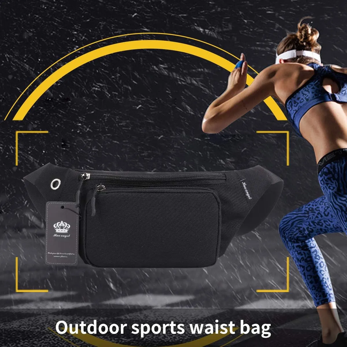 HUA ANGEL Fanny Pack for Women & Men - Crossbody Waist Bag Lightweight Belt Bum Bag for Sports, Travel, Hiking, Everyday Use