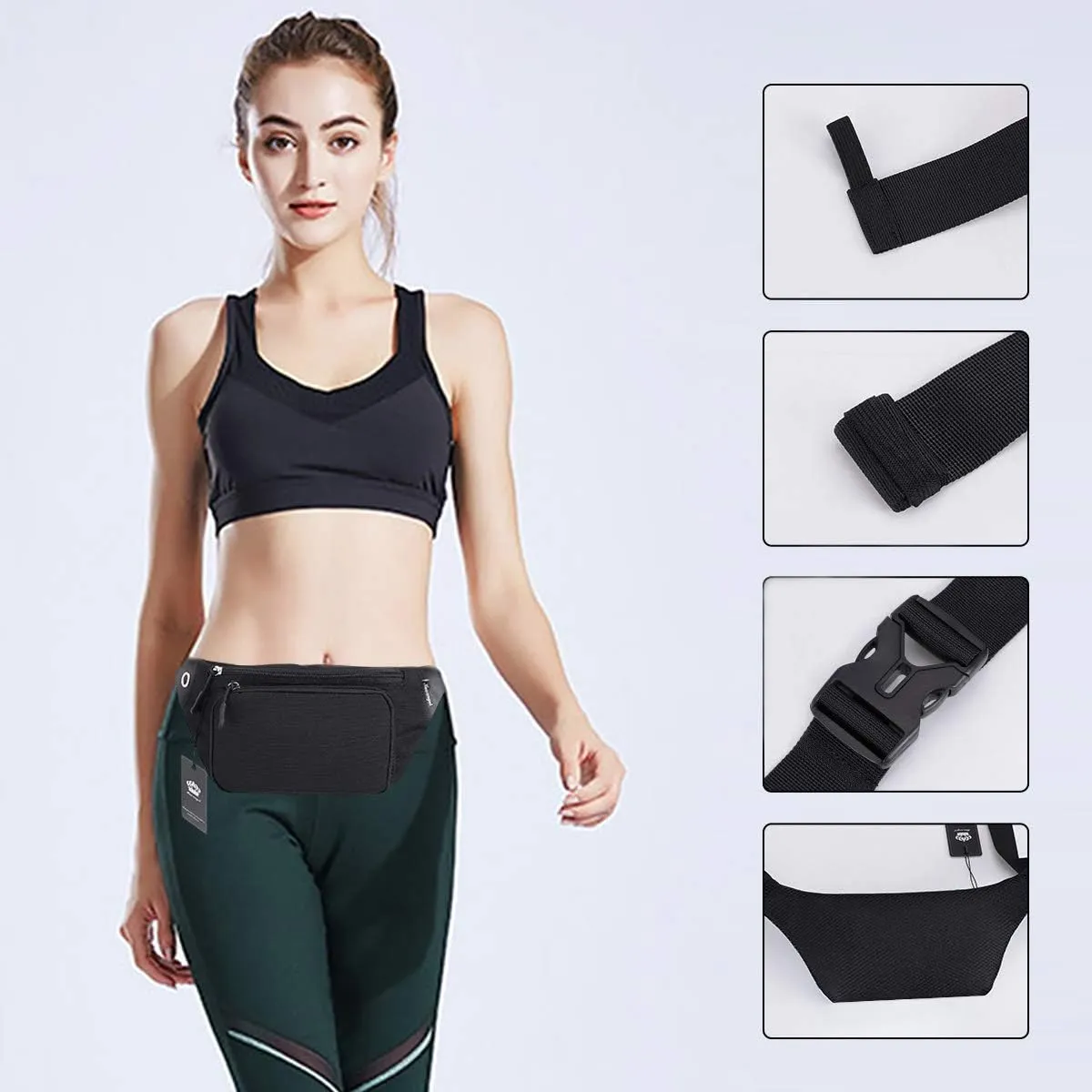 HUA ANGEL Fanny Pack for Women & Men - Crossbody Waist Bag Lightweight Belt Bum Bag for Sports, Travel, Hiking, Everyday Use