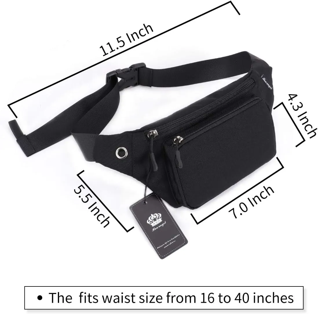 HUA ANGEL Fanny Pack for Women & Men - Crossbody Waist Bag Lightweight Belt Bum Bag for Sports, Travel, Hiking, Everyday Use