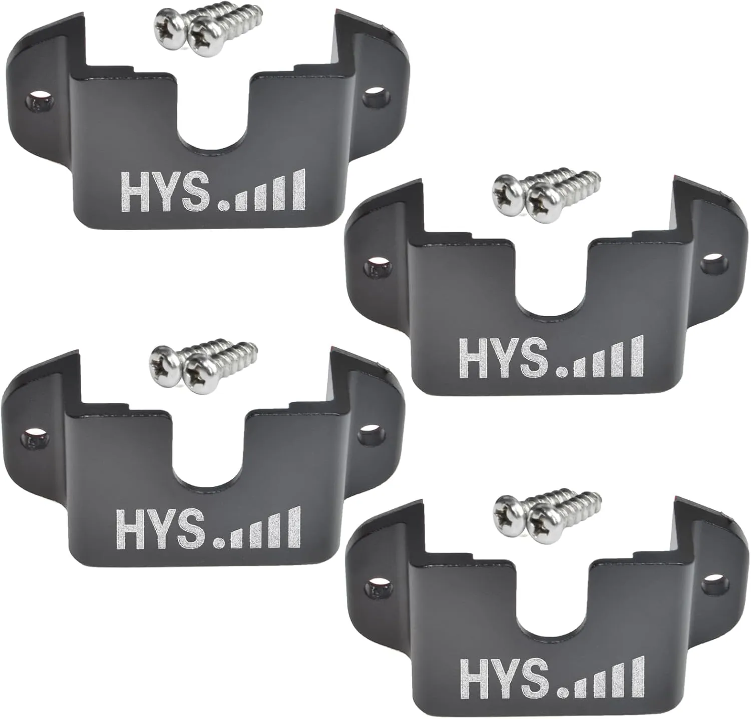HYS Universal Ham CB Radio/All HT’s Microphone Hanger with Belt Clip/Universal Round Knob, Walkie Talkies/Marine Radio Back Belt Clip Holder Mount for Anytone Midland Icom Kenwood Yaesu (Black-4pcs)