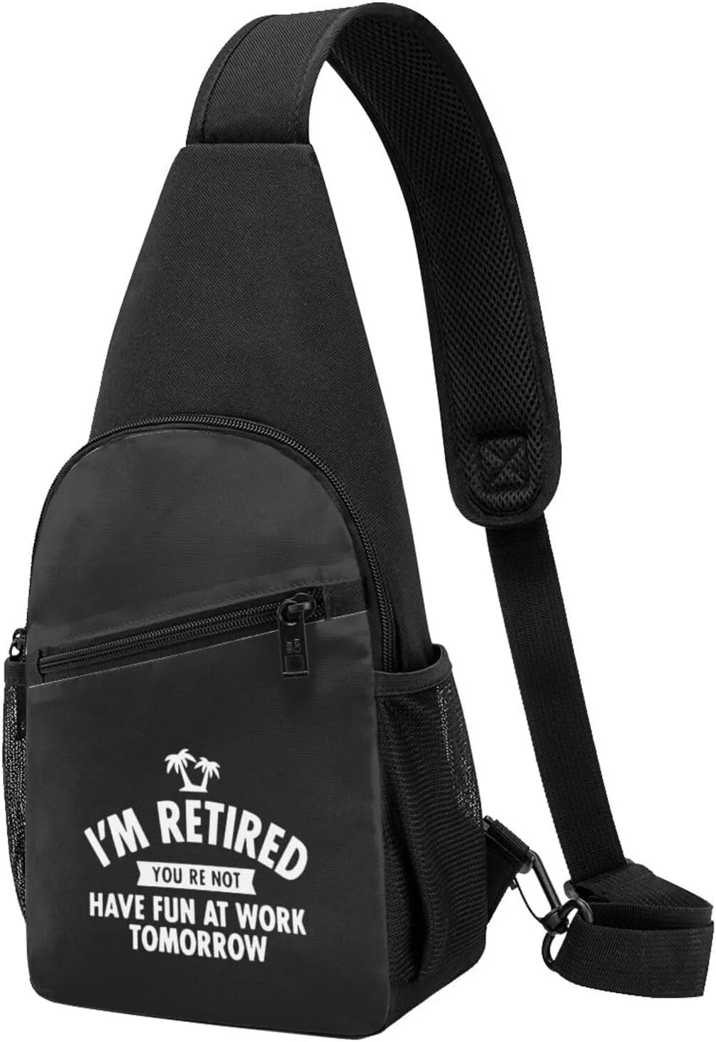 I'M Retired Funny Retirement Unisex Chest Bag Lightweight Crossbody Shoulder Bag Travel Pocket Black