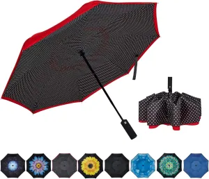 Inverted Umbrella Double Layer Automatic Folding Reserve Umbrella Windproof UV Protection for Rain Car Travel Outdoor Men Women