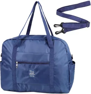 INVODA Travel Bag Carry on Duffle Bag Tote Spirit Airlines Personal Item Shoulder Weekender Overnight Waterproof Sports Gym Bag for Women and Men (Navy Blue)